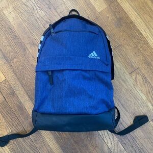 NWOT ADIDAS navy blue & black tweed blend color pattern backpack inner dividers